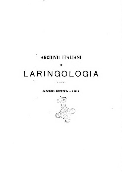 Archivii italiani di laringologia periodico trimestrale