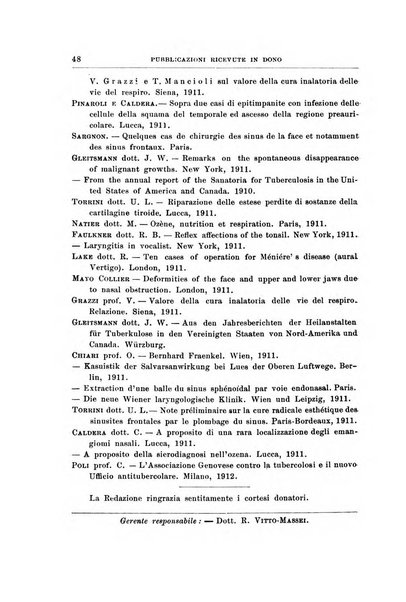 Archivii italiani di laringologia periodico trimestrale