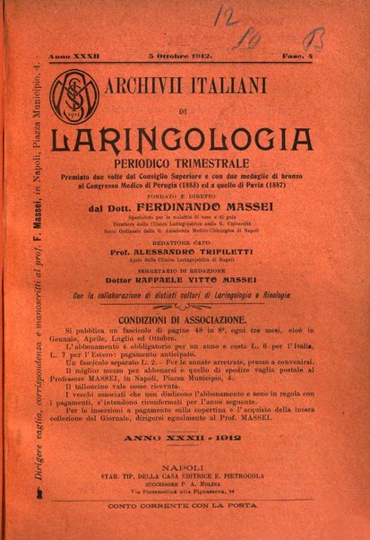 Archivii italiani di laringologia periodico trimestrale