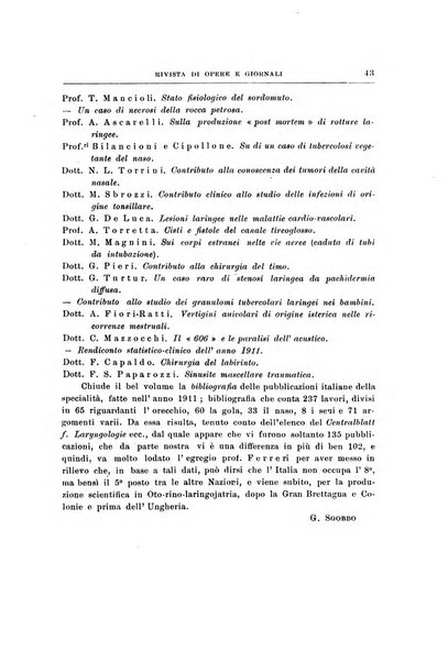 Archivii italiani di laringologia periodico trimestrale