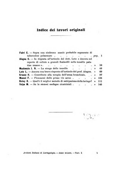 Archivii italiani di laringologia periodico trimestrale