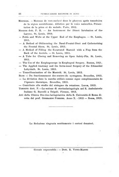 Archivii italiani di laringologia periodico trimestrale