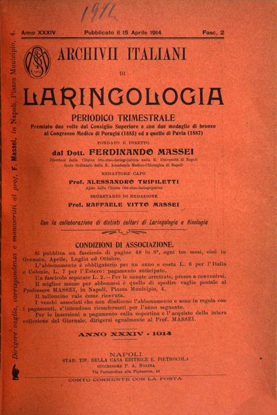 Archivii italiani di laringologia periodico trimestrale