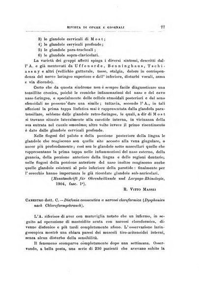 Archivii italiani di laringologia periodico trimestrale