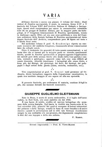 Archivii italiani di laringologia periodico trimestrale