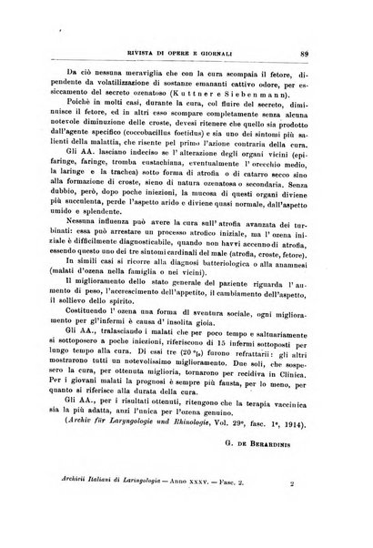 Archivii italiani di laringologia periodico trimestrale