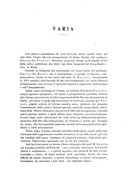 Archivii italiani di laringologia periodico trimestrale