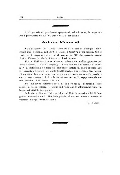 Archivii italiani di laringologia periodico trimestrale