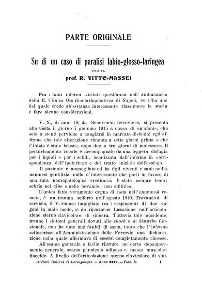 Archivii italiani di laringologia periodico trimestrale