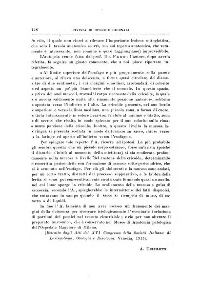 Archivii italiani di laringologia periodico trimestrale