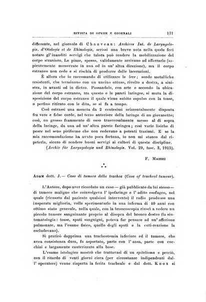 Archivii italiani di laringologia periodico trimestrale