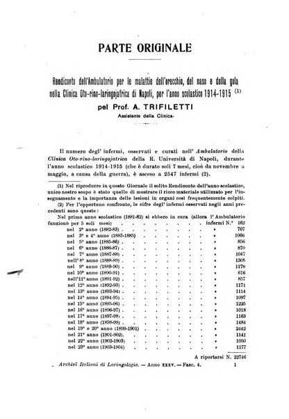 Archivii italiani di laringologia periodico trimestrale