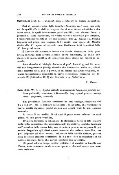 Archivii italiani di laringologia periodico trimestrale