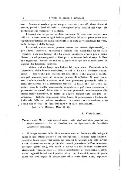 Archivii italiani di laringologia periodico trimestrale