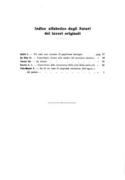 Archivii italiani di laringologia periodico trimestrale