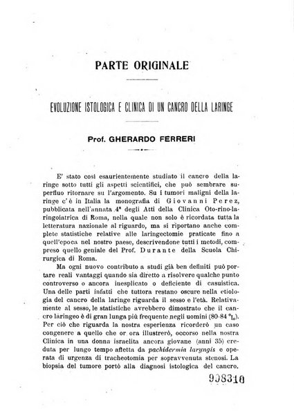 Archivii italiani di laringologia periodico trimestrale