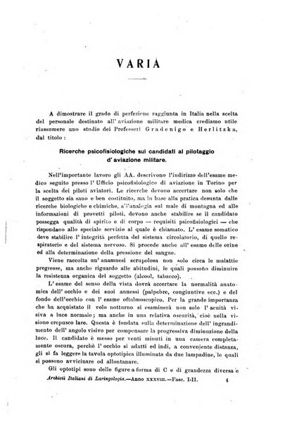 Archivii italiani di laringologia periodico trimestrale