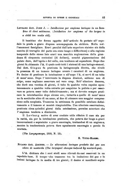 Archivii italiani di laringologia periodico trimestrale