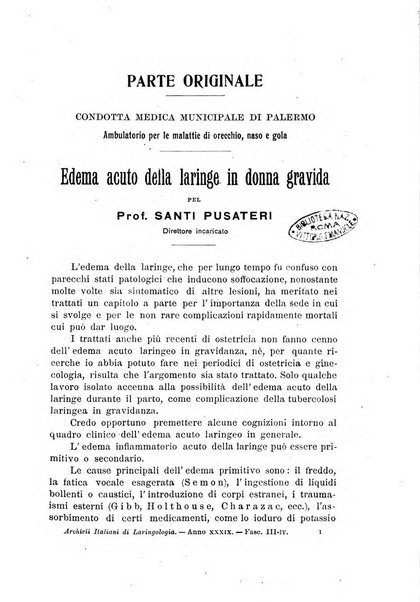 Archivii italiani di laringologia periodico trimestrale