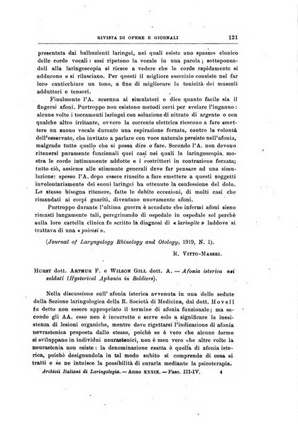 Archivii italiani di laringologia periodico trimestrale