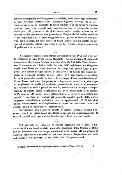 Archivii italiani di laringologia periodico trimestrale