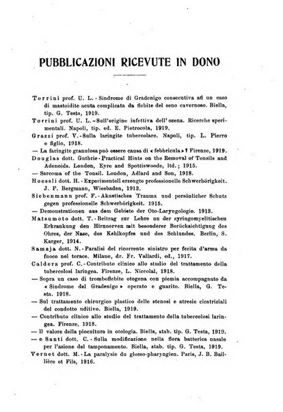 Archivii italiani di laringologia periodico trimestrale