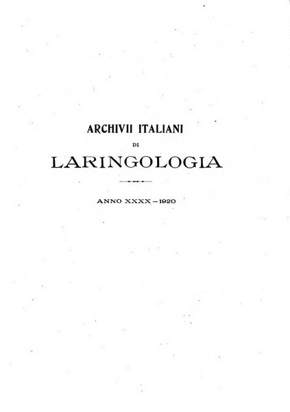 Archivii italiani di laringologia periodico trimestrale