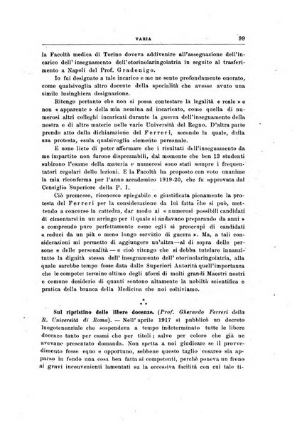 Archivii italiani di laringologia periodico trimestrale