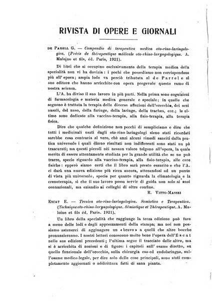 Archivii italiani di laringologia periodico trimestrale