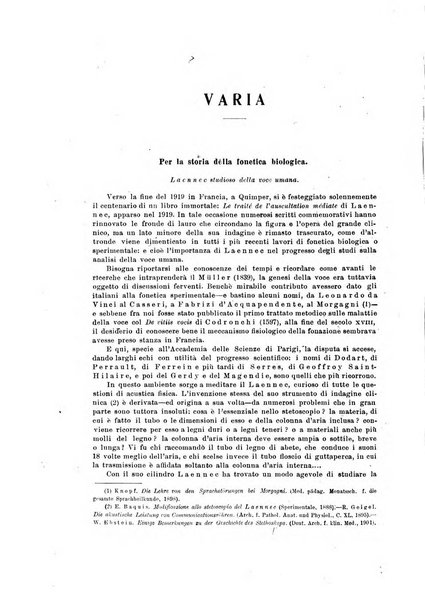 Archivii italiani di laringologia periodico trimestrale