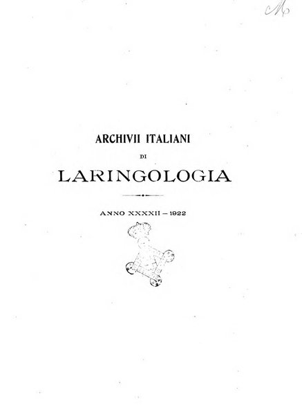 Archivii italiani di laringologia periodico trimestrale