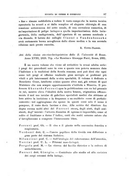 Archivii italiani di laringologia periodico trimestrale