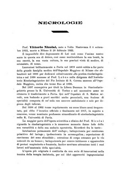 Archivii italiani di laringologia periodico trimestrale