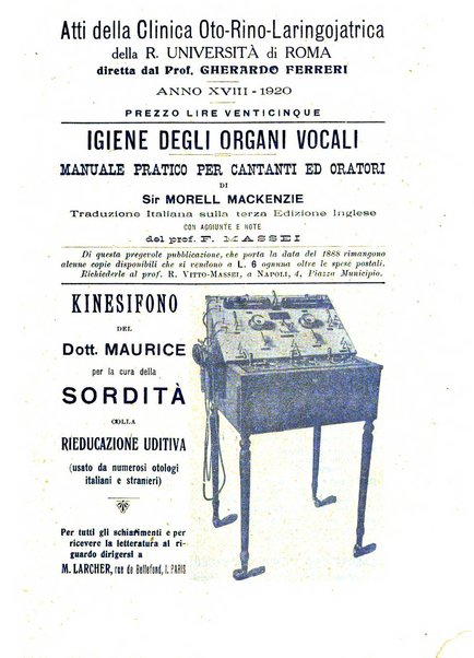 Archivii italiani di laringologia periodico trimestrale