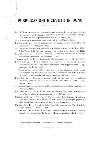 Archivii italiani di laringologia periodico trimestrale