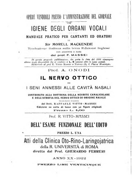 Archivii italiani di laringologia periodico trimestrale