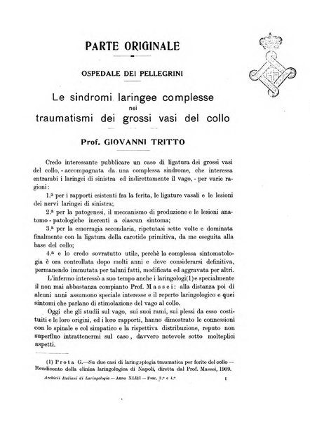 Archivii italiani di laringologia periodico trimestrale