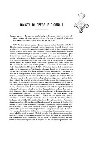 Archivii italiani di laringologia periodico trimestrale