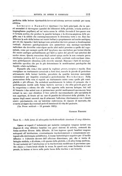 Archivii italiani di laringologia periodico trimestrale