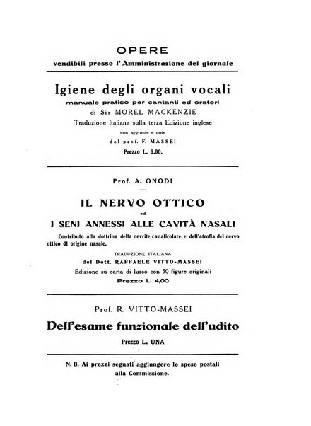 Archivii italiani di laringologia periodico trimestrale