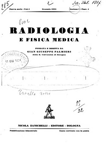 Radiologia e fisica medica. Sezione 1, Archivio di radioterapia e biofisica