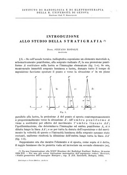 Radiologia e fisica medica. Sezione 1, Archivio di radioterapia e biofisica