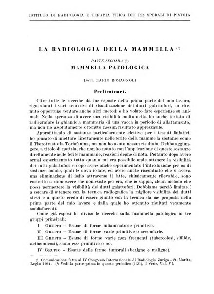 Radiologia e fisica medica. Sezione 1, Archivio di radioterapia e biofisica