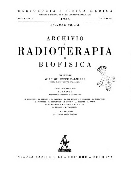 Radiologia e fisica medica. Sezione 1, Archivio di radioterapia e biofisica