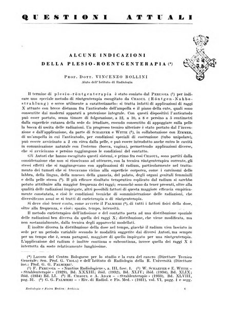 Radiologia e fisica medica. Sezione 1, Archivio di radioterapia e biofisica