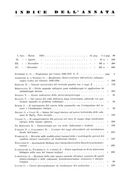 Radiologia e fisica medica. Sezione 1, Archivio di radioterapia e biofisica