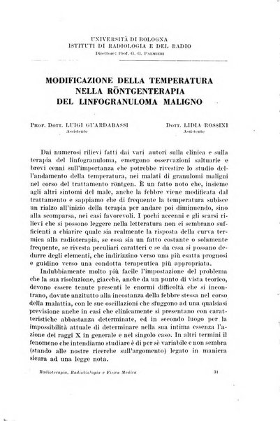 Radioterapia, radiobiologia e fisica medica