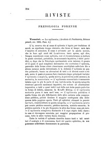 Rivista sperimentale di freniatria e di medicina legale in relazione con l'antropologia e le scienze giuridiche e sociali