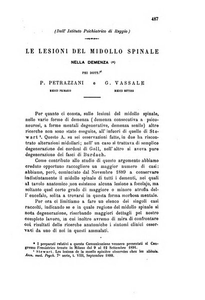 Rivista sperimentale di freniatria e di medicina legale in relazione con l'antropologia e le scienze giuridiche e sociali