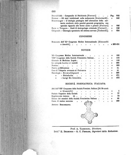 Rivista sperimentale di freniatria e di medicina legale in relazione con l'antropologia e le scienze giuridiche e sociali